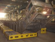 Start of metal conveyor for heavy loads. 14m2m pivot mounted
